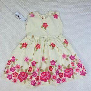 NWT Bella & Emma Girls Floral Embroidered Dress Size 2, 5